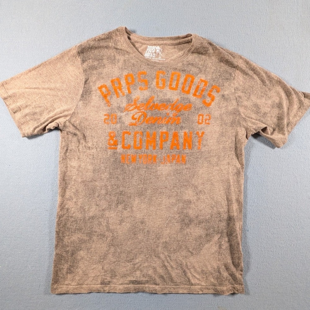 PRPS Goods & Co T-Shirt Mens Large Acid‎ Wash E77S80 New York Japan